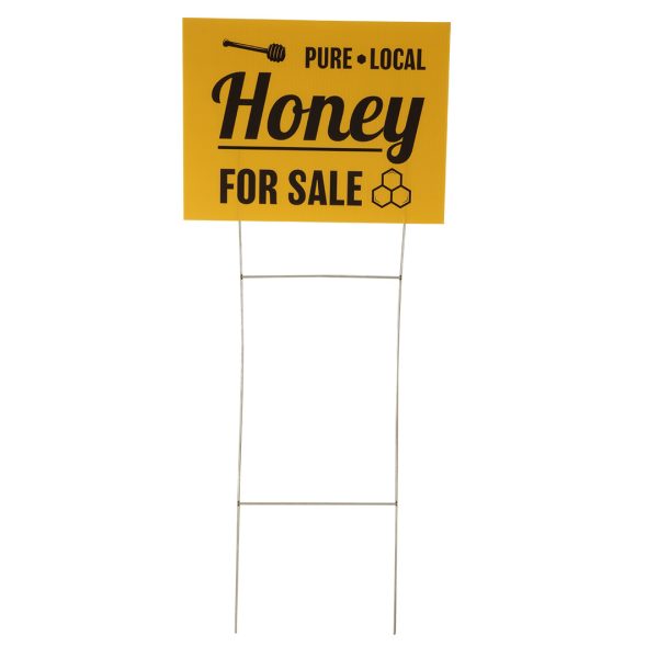 Pure Local Honey For Sale Sign with Metal Stakes