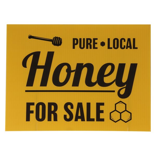 Pure Local Honey For Sale Sign with Metal Stakes - Image 2