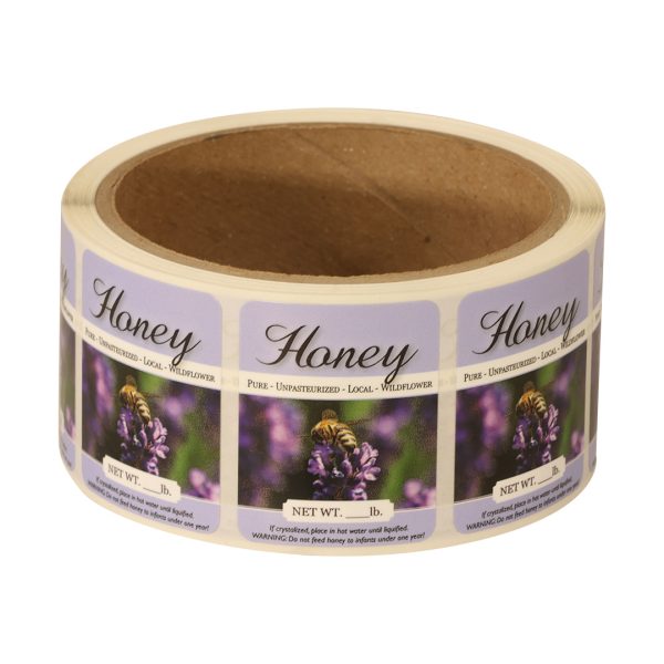 Honey Label- by Dozen(PURPLE)..2" x 2.5" (Fits most bear sizes)