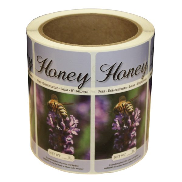 Honey Label / Roll of 250(PURPLE)..2" by 4" (fits most Quart- Gallon jars)