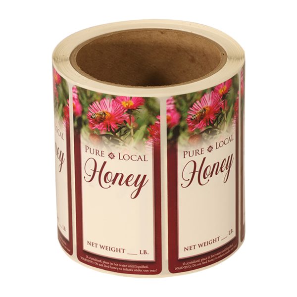 Honey Label / per doz (RED)..2" x 4" (Fits most 5# - Gal.)