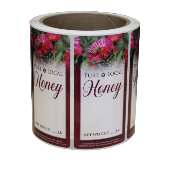 Honey Label / Roll of 250(RED)..2" by 4" (fits most Quart- Gallon jars)