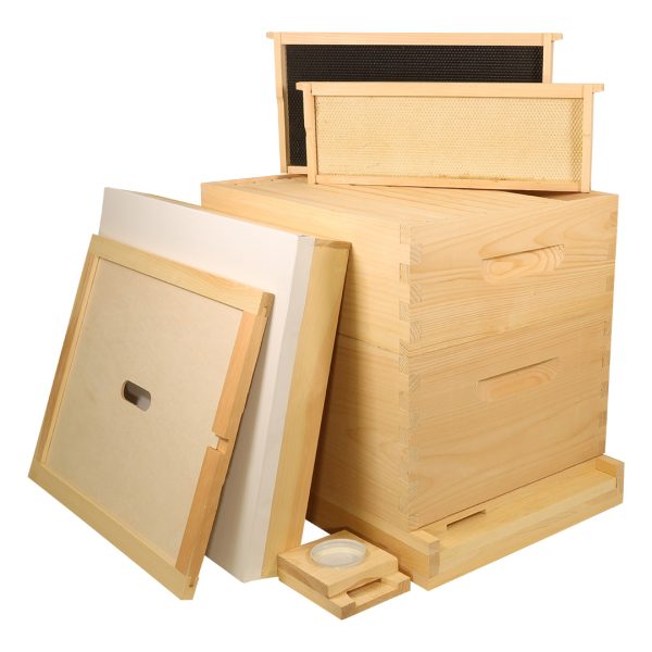 Hive Kit - Assembled Commercial 10-frame:  1 Telescoping Lid 1 Inner Cover 1 Fin