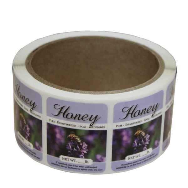 Honey Label / Roll of 250/ 1 3/4" x 1 3/8" (PURPLE)..Fits most Bear sizes