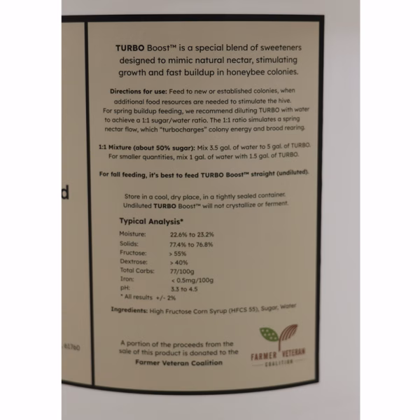 Turbo Feed!  Bee feed nectar supplement in 5 gallon bucket - Image 4